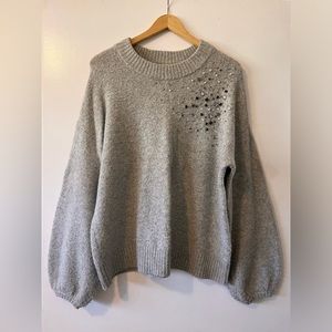 Gray a new day by Target sweater with jewels size large